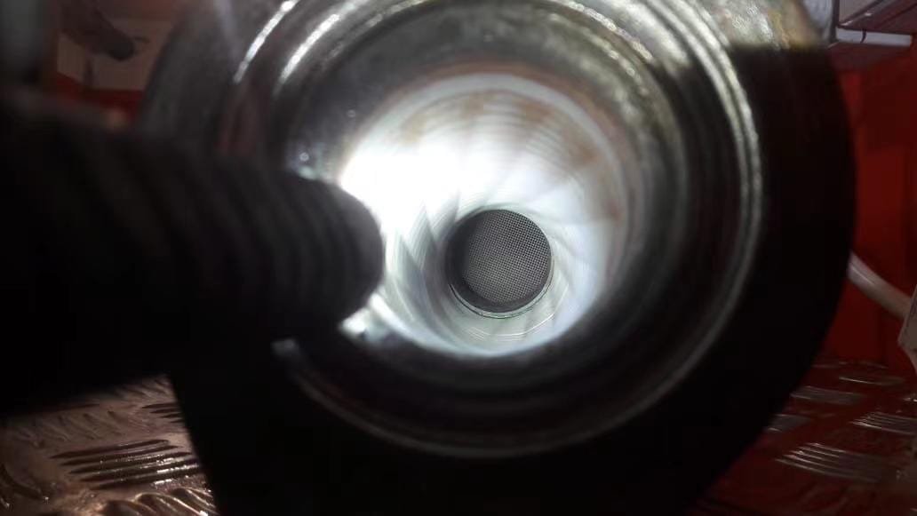 Visibly cleaner DPF internal passage after FLASH restoration