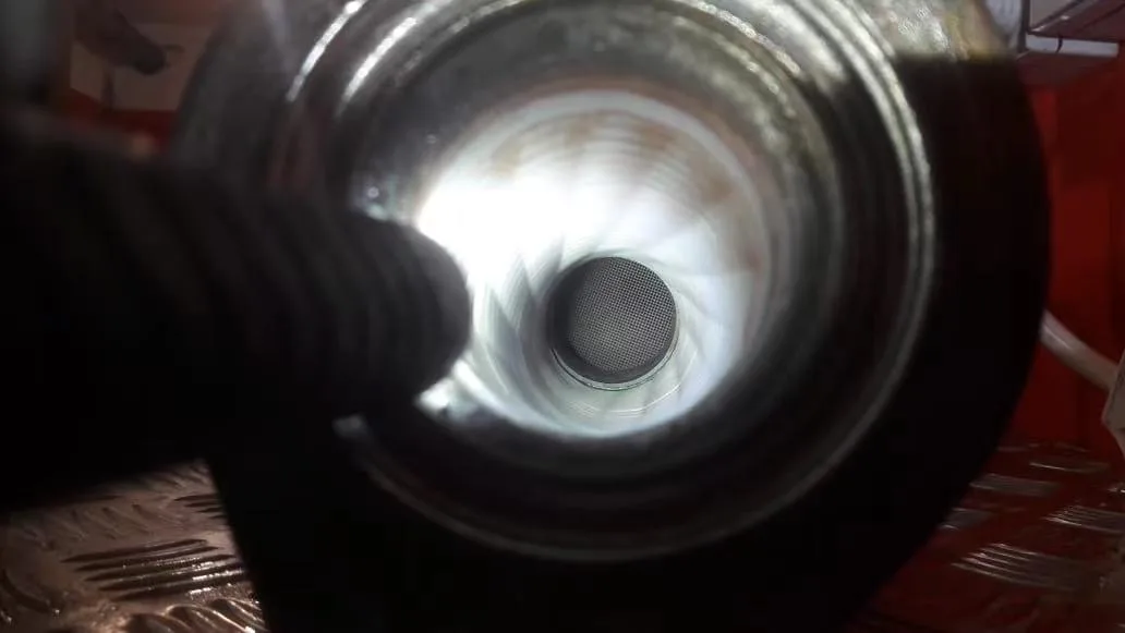 Visibly cleaner DPF internal passage after FLASH restoration